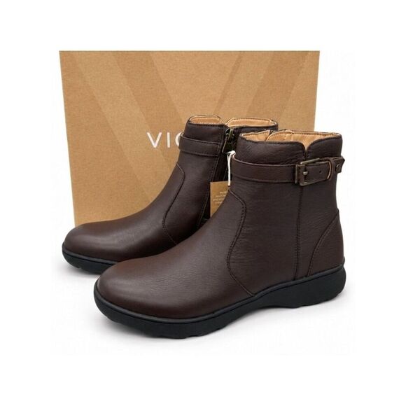 Vionic Shoes - VIONIC Redding Supportive Chocolate Ganache Leather Waterproof Boots Womens 6.5